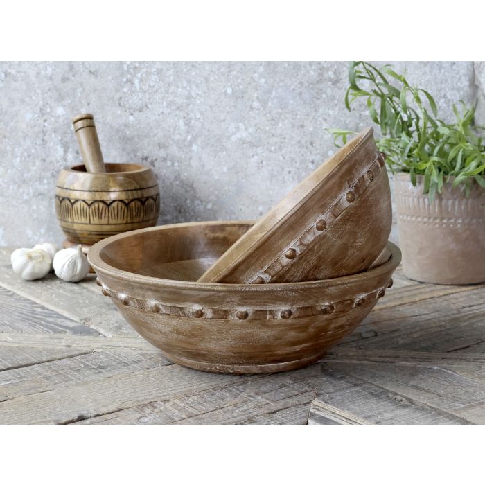 Tours Schüssel in Holz mit Muster