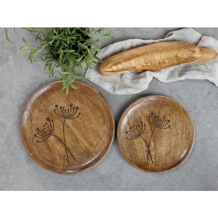 Tours Platzteller in Holz m. Schnitzereien