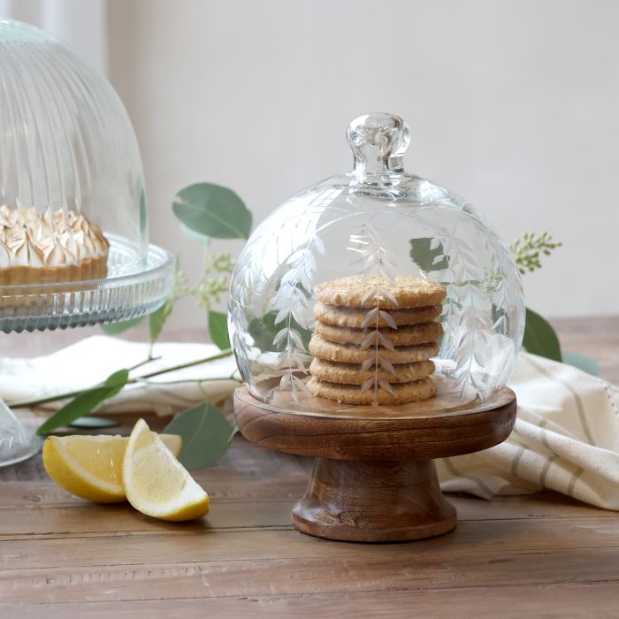 Glass Dome on foot w. grindings