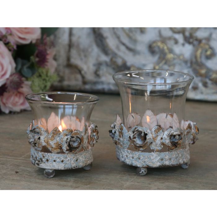 Fransk Fyrfadsstage m. rosendekor