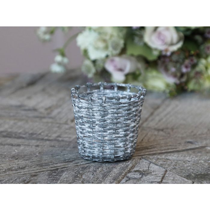 Teelichthalter in Flecht