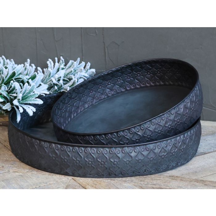 Fad m. mønsterkant sæt af 2