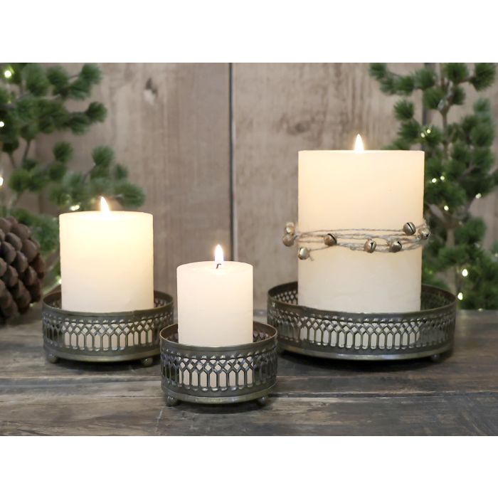 Tray w. lace edge set of 3