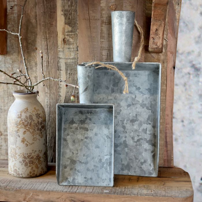 Plateau avec poignée set de 2