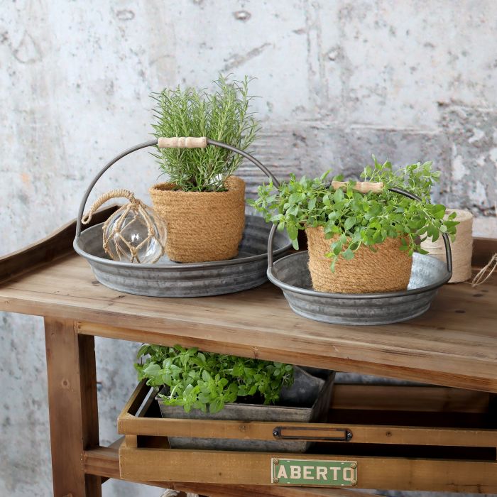 Tablett mit Henkel Set von 2