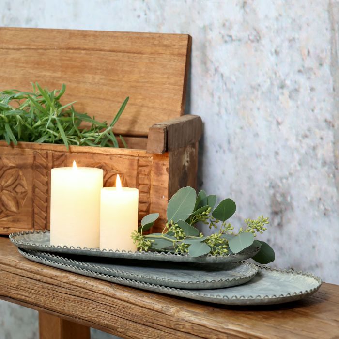 Plat avec bordure de dentelle set de 3