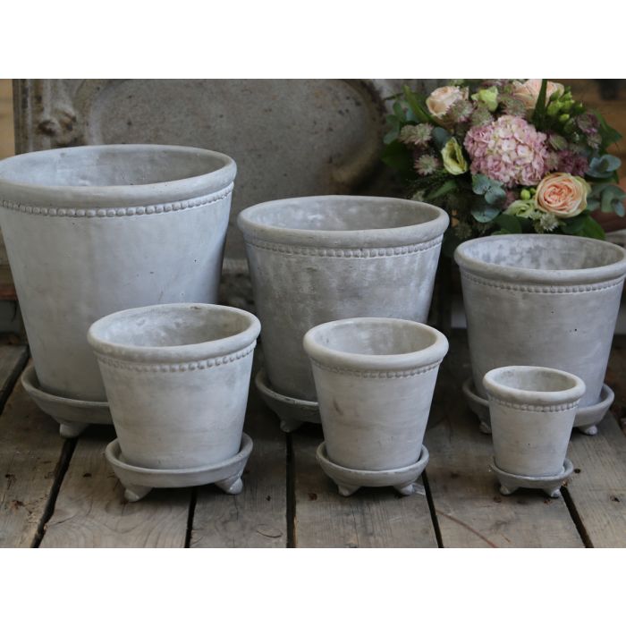 Übertopf m. Perlenkante m. Untersetzer