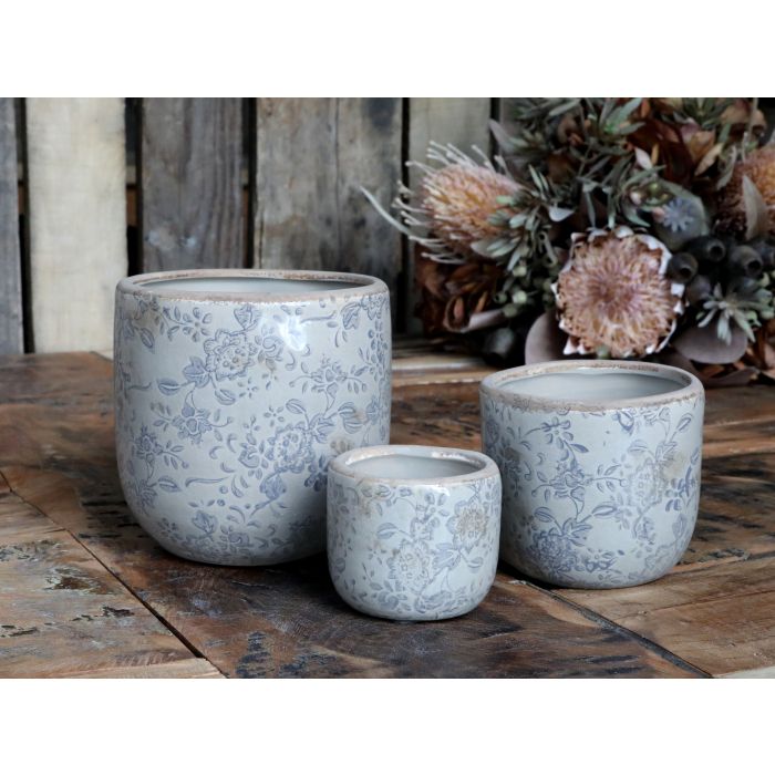 Melun Flowerpot w. French pattern