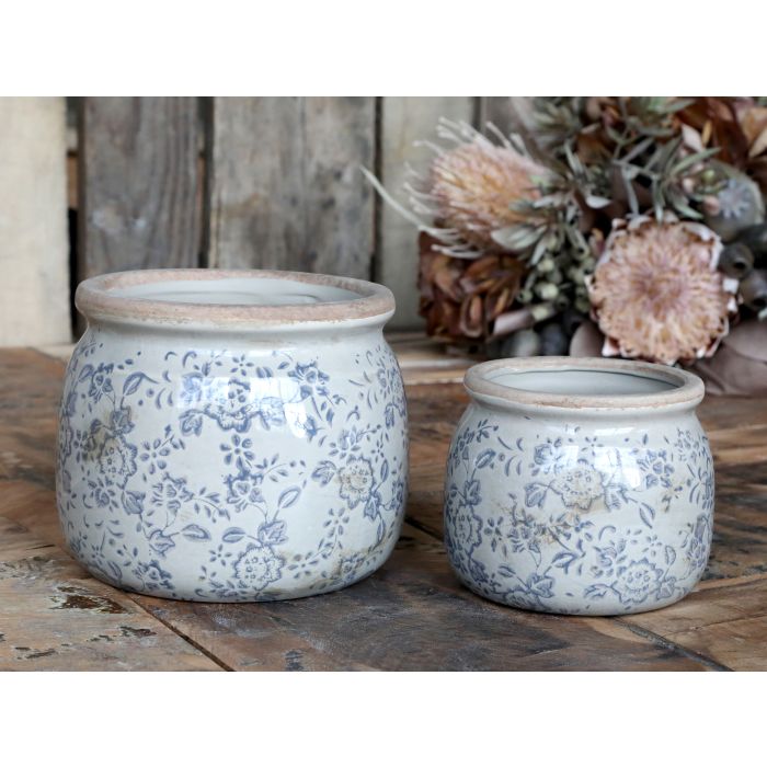 Melun Übertopf m. franz. Muster