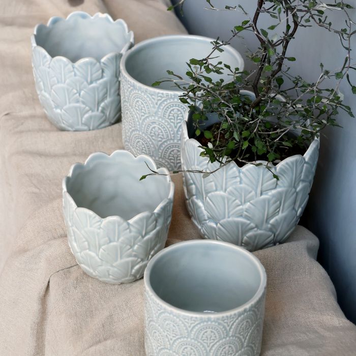 Fayence Cache-pot a. fleurs