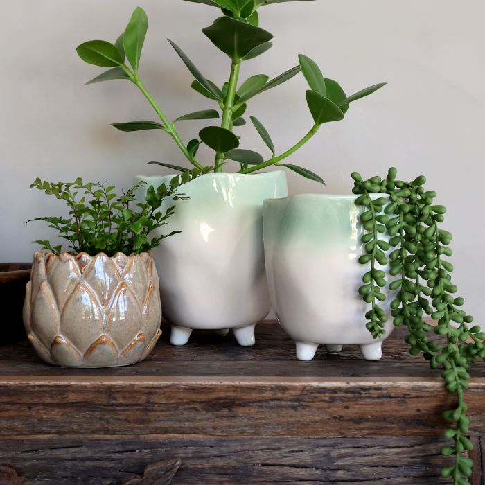 Fayence Cache-pot à pied