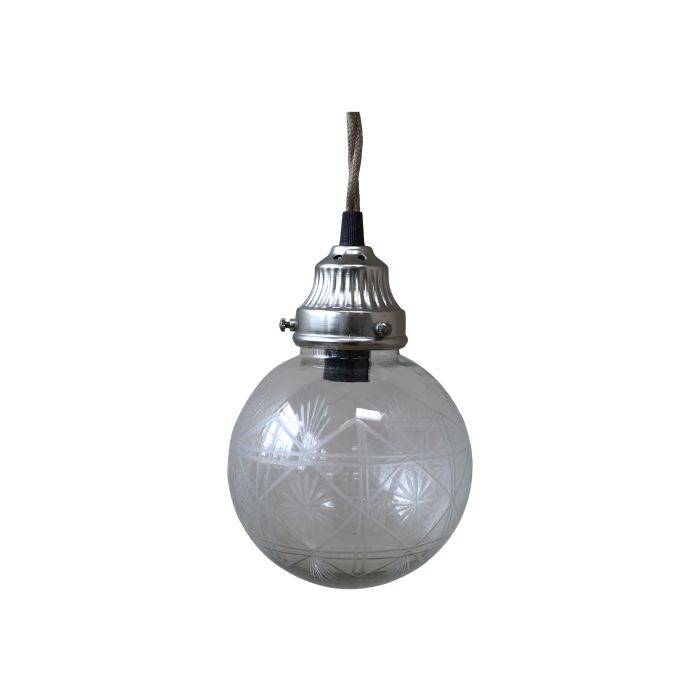 Lampe kugle m.fransk blomst