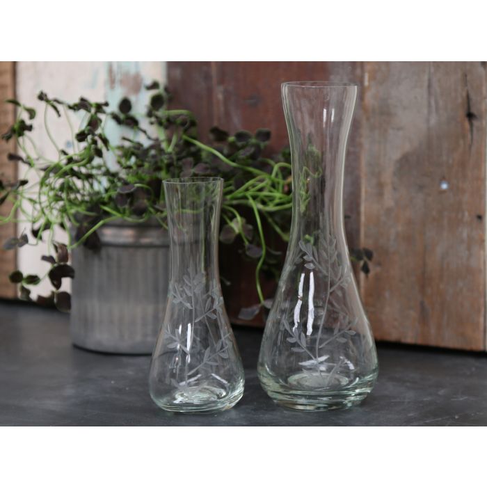 Liljevase m. slibninger glas