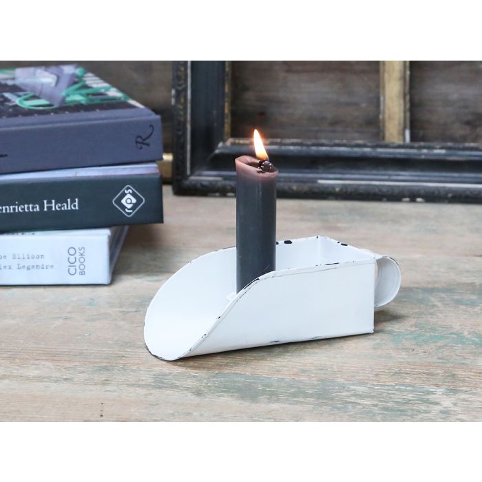 Lysestage antique hvid