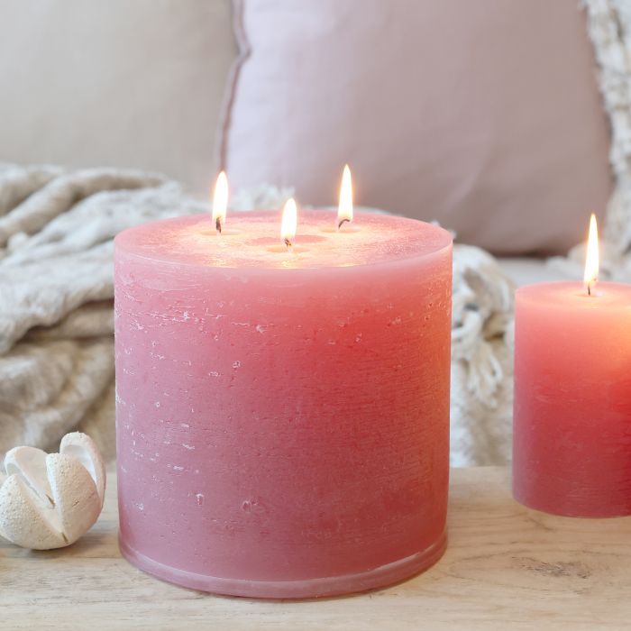 Macon Stumpenkerze rustikale mit 3 Dochten 80 Std.