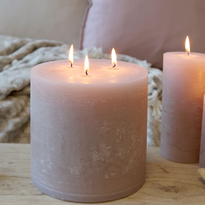 Macon Stumpenkerze rustikale mit 3 Dochten 80 Std.
