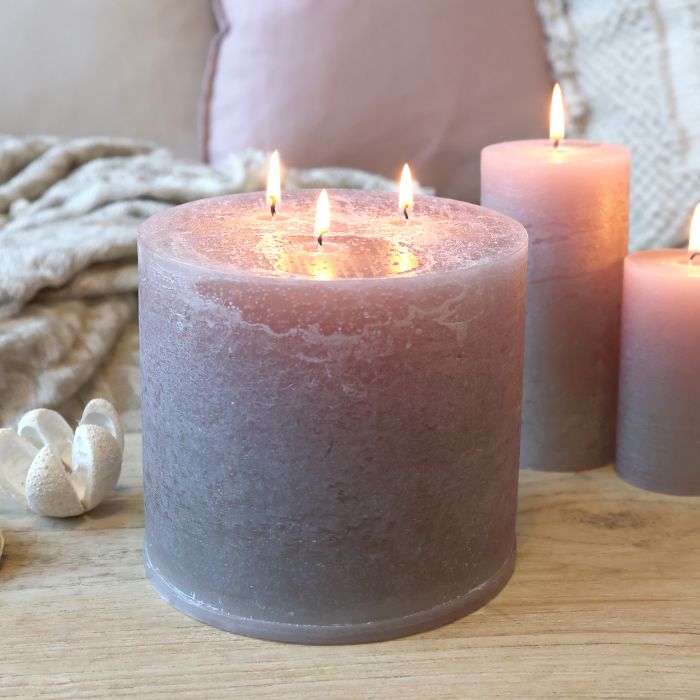 Macon Stumpenkerze rustikale mit 3 Dochten 80 Std.