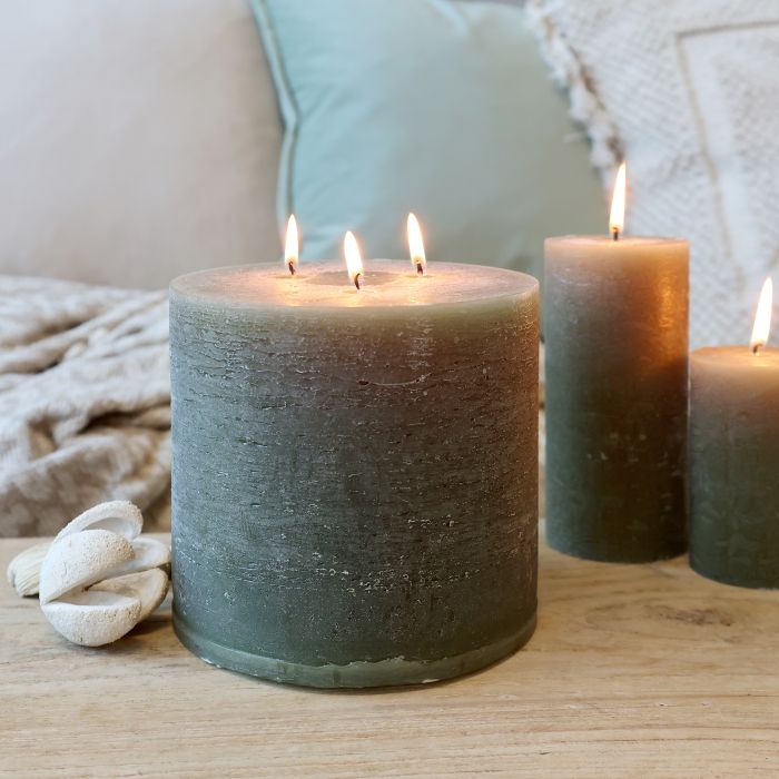 Macon Stumpenkerze rustikale mit 3 Dochten 80 Std.