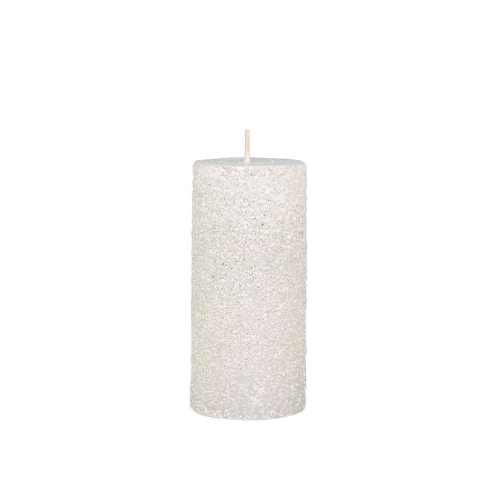 Rustic Pillar Candle w. glitter