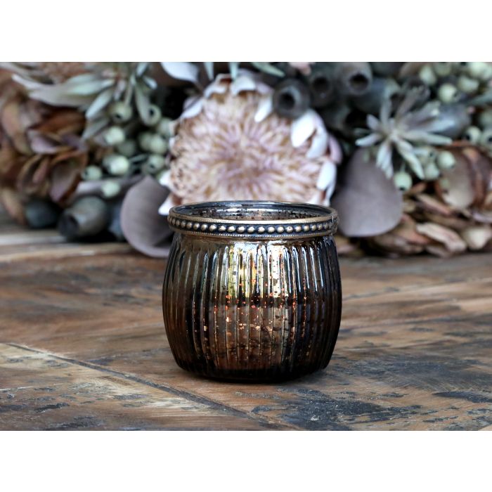 Photophore avec bord de perles