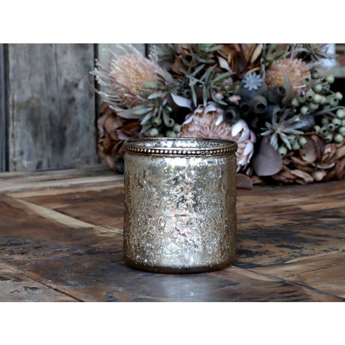 Fyrfadsstage m. perlekant