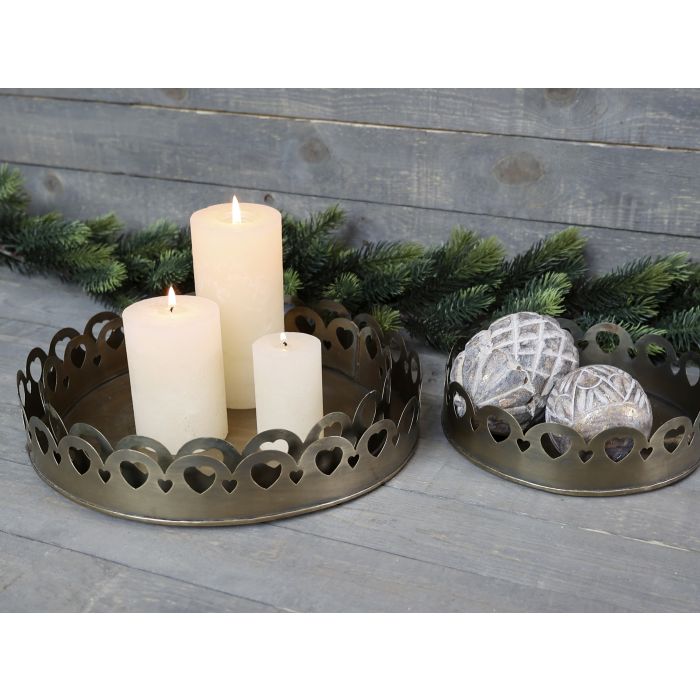 Lysfade m. dekorkant sæt af 3