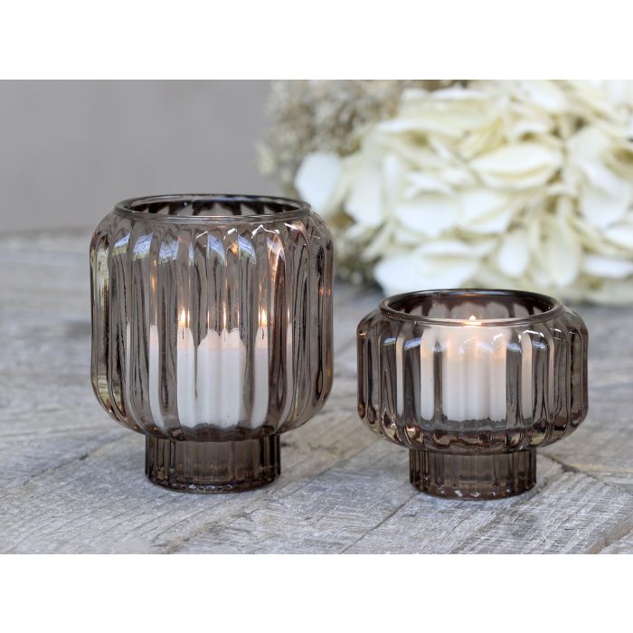 Teelichthalter mit Rillen