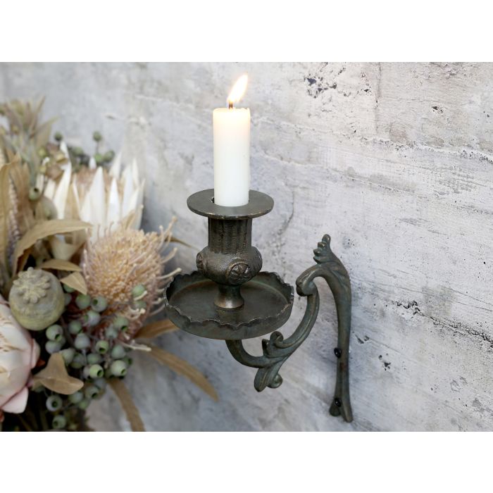 Altfranzösische Kerzenständer für Wand m. Dekor