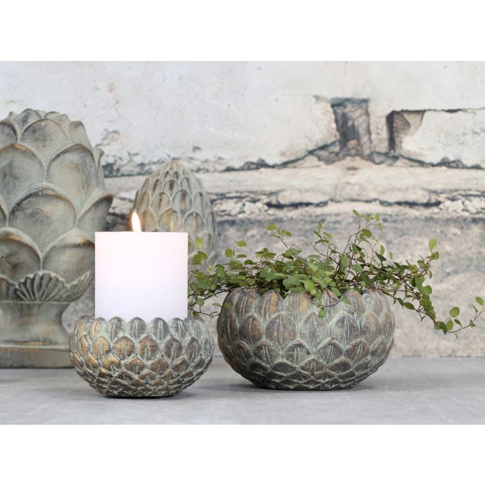 Noyon Lysestage m. guld mønster