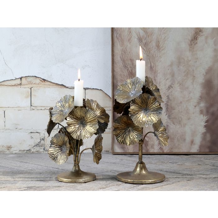 Lysestage m. blomster