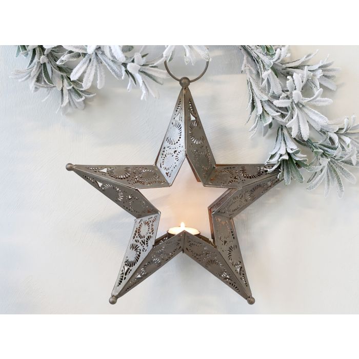 Stjerne til fyrfadslys m. ophæng