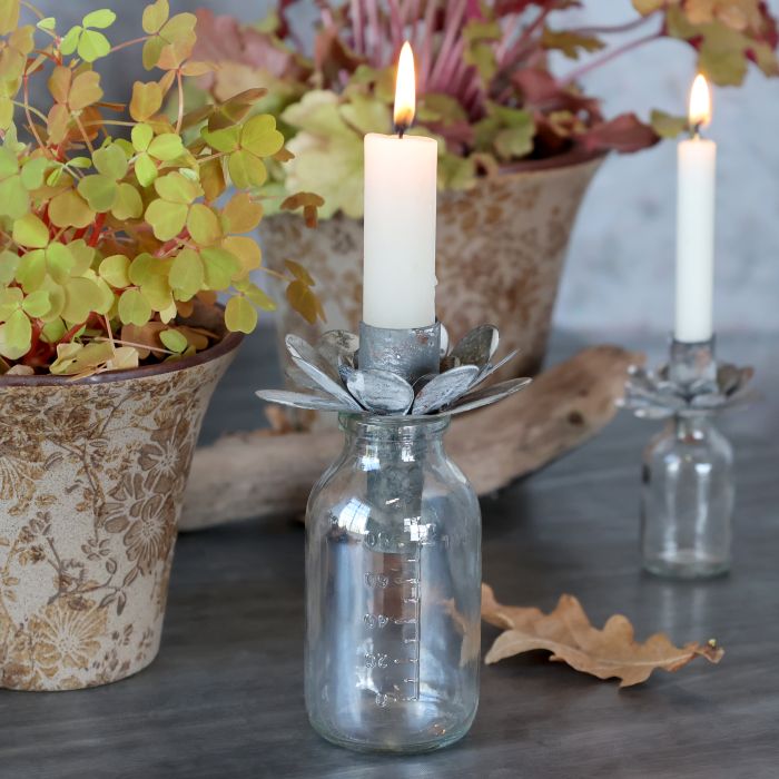 Bouteille avec support bougie