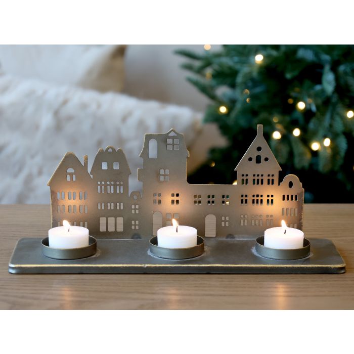 Tealight Holder w. houses
