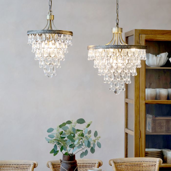 Versailles Lysekrone m. dråbeformede glasprismer