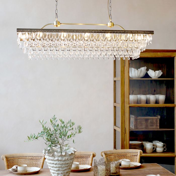 Versailles Lysekrone m. dråbeformede glasprismer