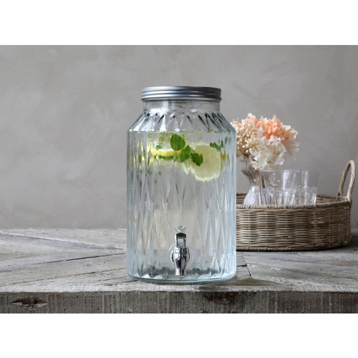 Spender in Glas m. Zapfhahn 5,5 L.