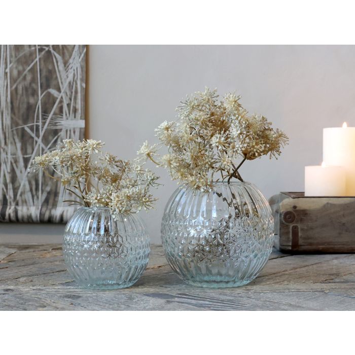 Vase m. Rillen und Muster