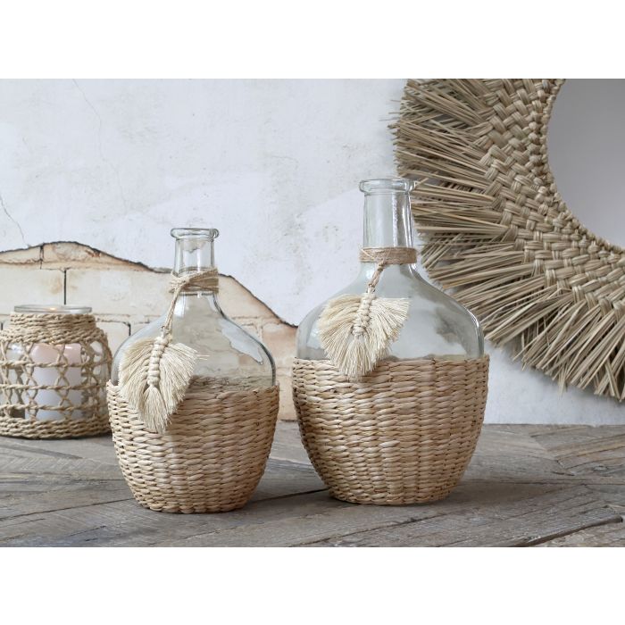 Flasche m. geflochtenem