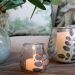 Hurricane w. decor of dried leaves