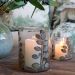 Hurricane w. decor of dried leaves
