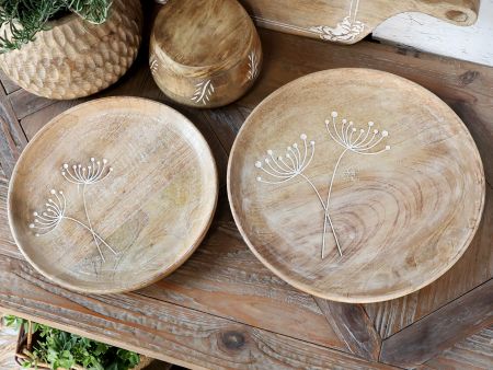 Tours Platzteller in Holz m. Schnitzereien